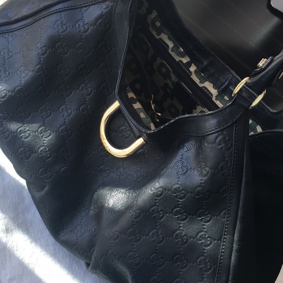 Authentic large Gucci GG leather hobo bag - Picture 6 of 8